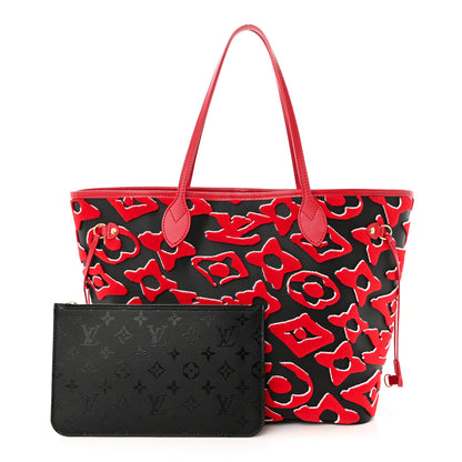 Louis Vuitton X UF Tufted Monogram Neverfull MM Black Red 1 of 11