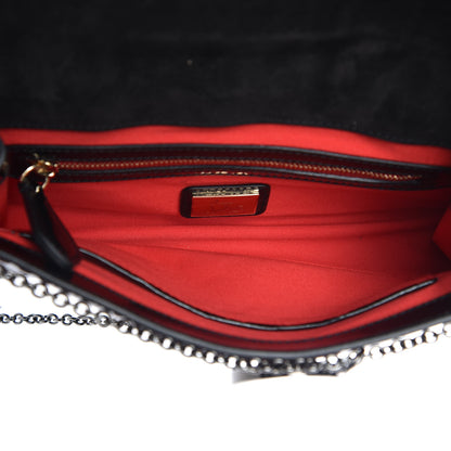 Christian Louboutin Patent Riviera Clutch Black Red 5 of 9