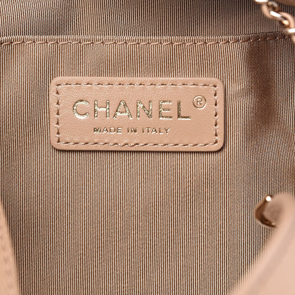 Chanel Caviar Quilted Rolled Up Bucket Drawstring Bag Beige 6 of 9