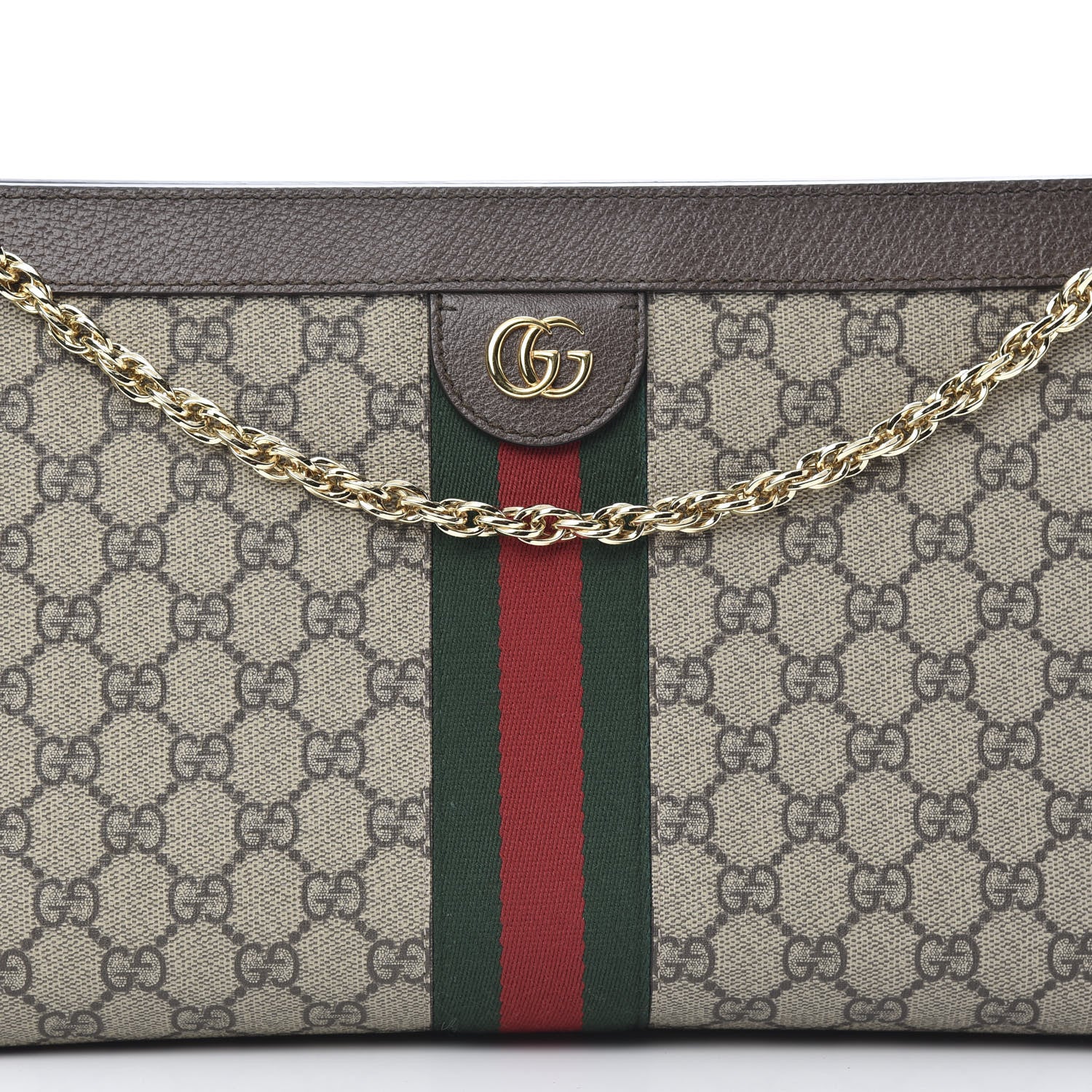Gucci GG Supreme Monogram Web Medium Ophidia Chain Shoulder Bag Brown 8 of 10