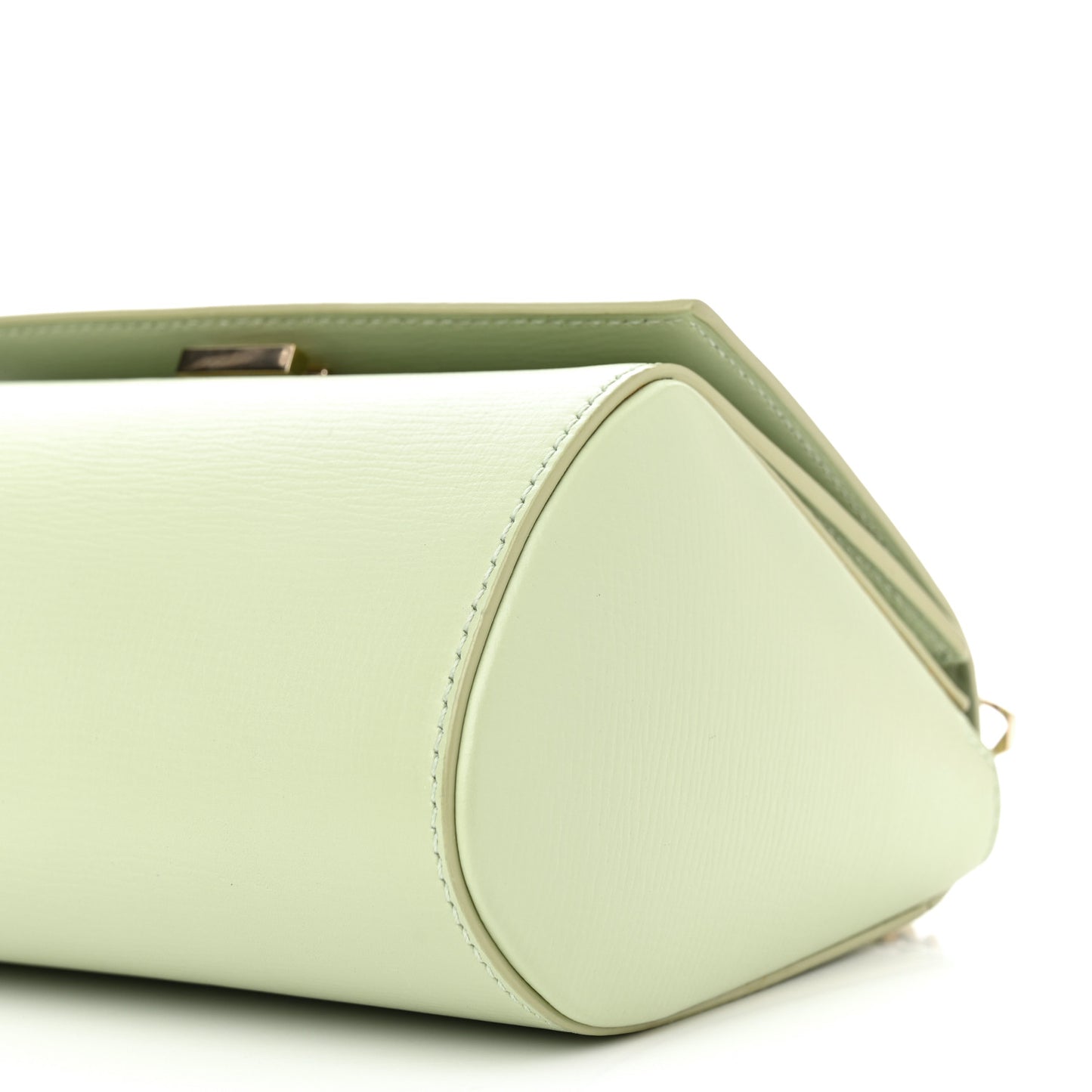 Textured Calfskin Mini Pandora Box Chain Crossbody Bag Aqua Green