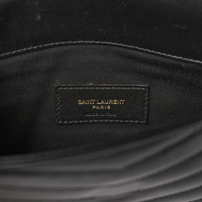 Saint Laurent Calfskin Matelasse Chevron Monogram Uptown Clutch Black 6 of 12