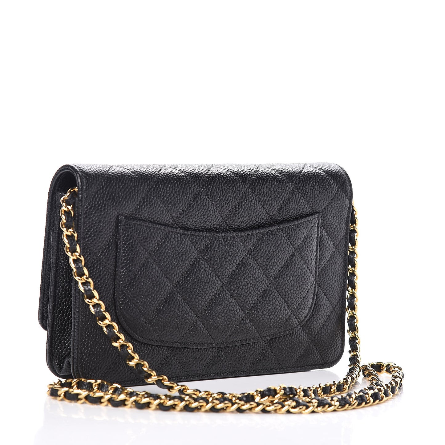 Caviar Quilted Wallet On Chain WOC Black