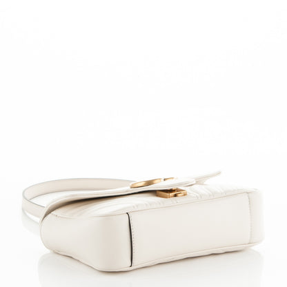Gucci Calfskin Matelasse Mini GG Marmont Shoulder Bag White 4 of 7