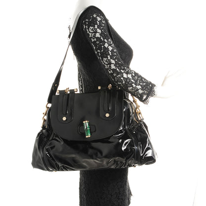 Gucci Dialux Large Pop Bamboo Top Handle Tote Black 2 of 7
