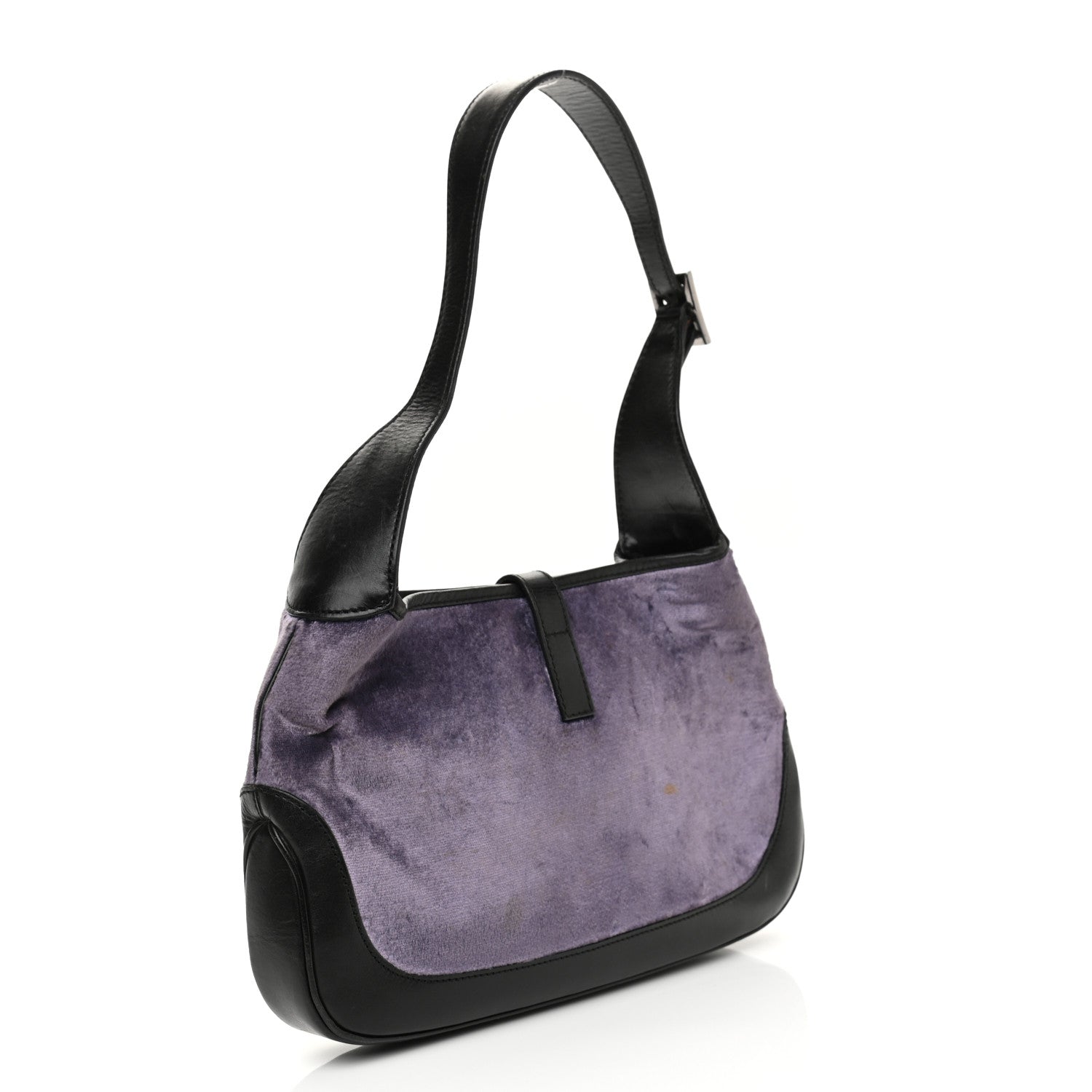 Gucci Velvet Calfskin Jackie O Hobo Purple Black 3 of 17