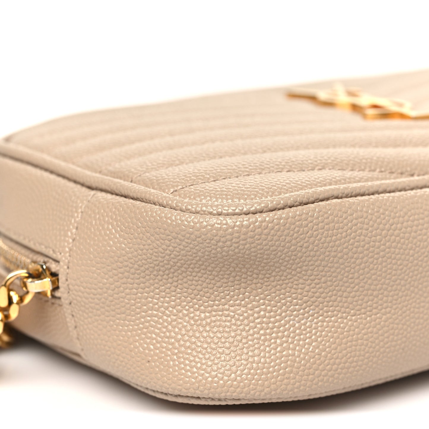 Grain De Poudre Matelasse Monogram Mini Lou Camera Bag Dark Beige