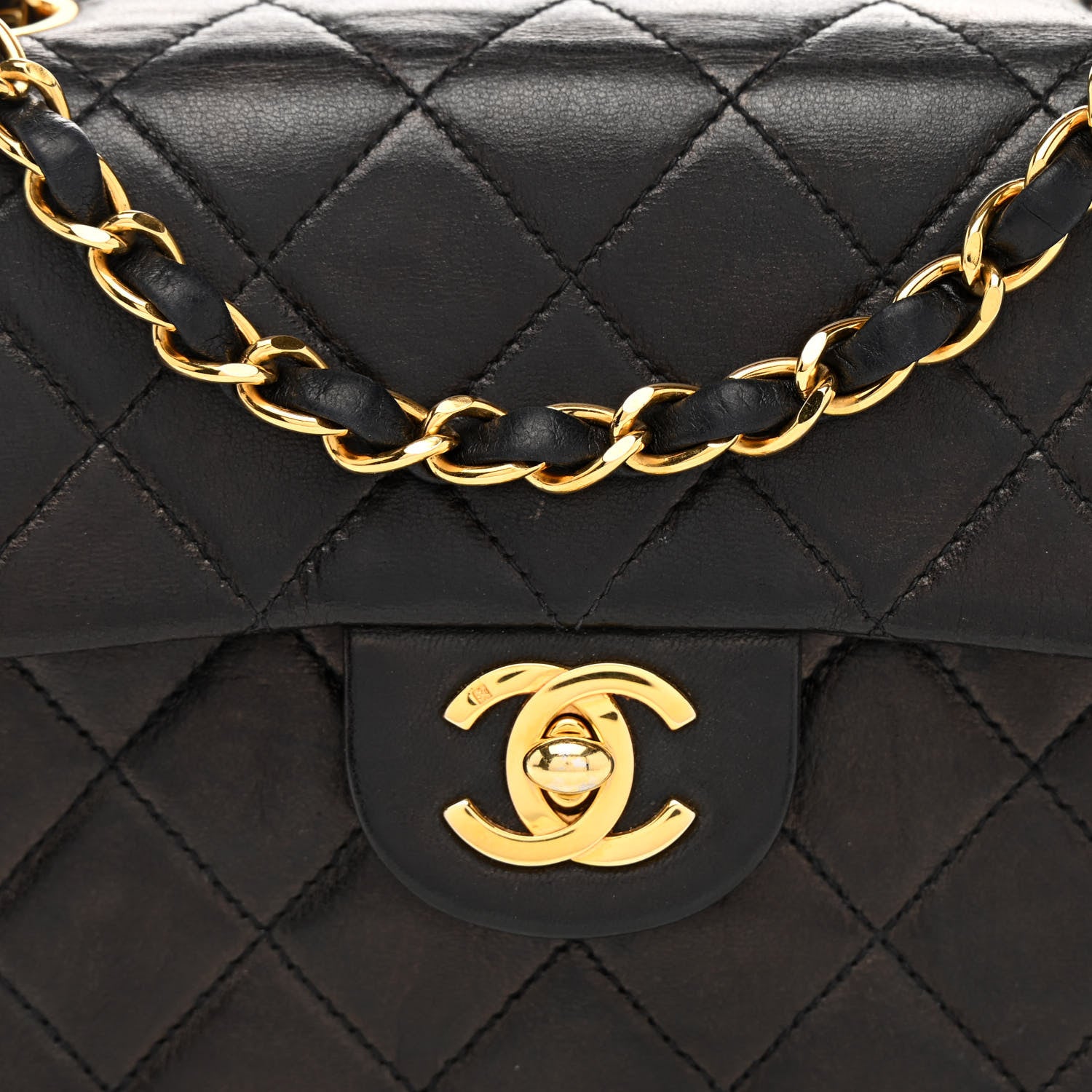 Chanel Lambskin Quilted Mini Square Flap Black 7 of 9