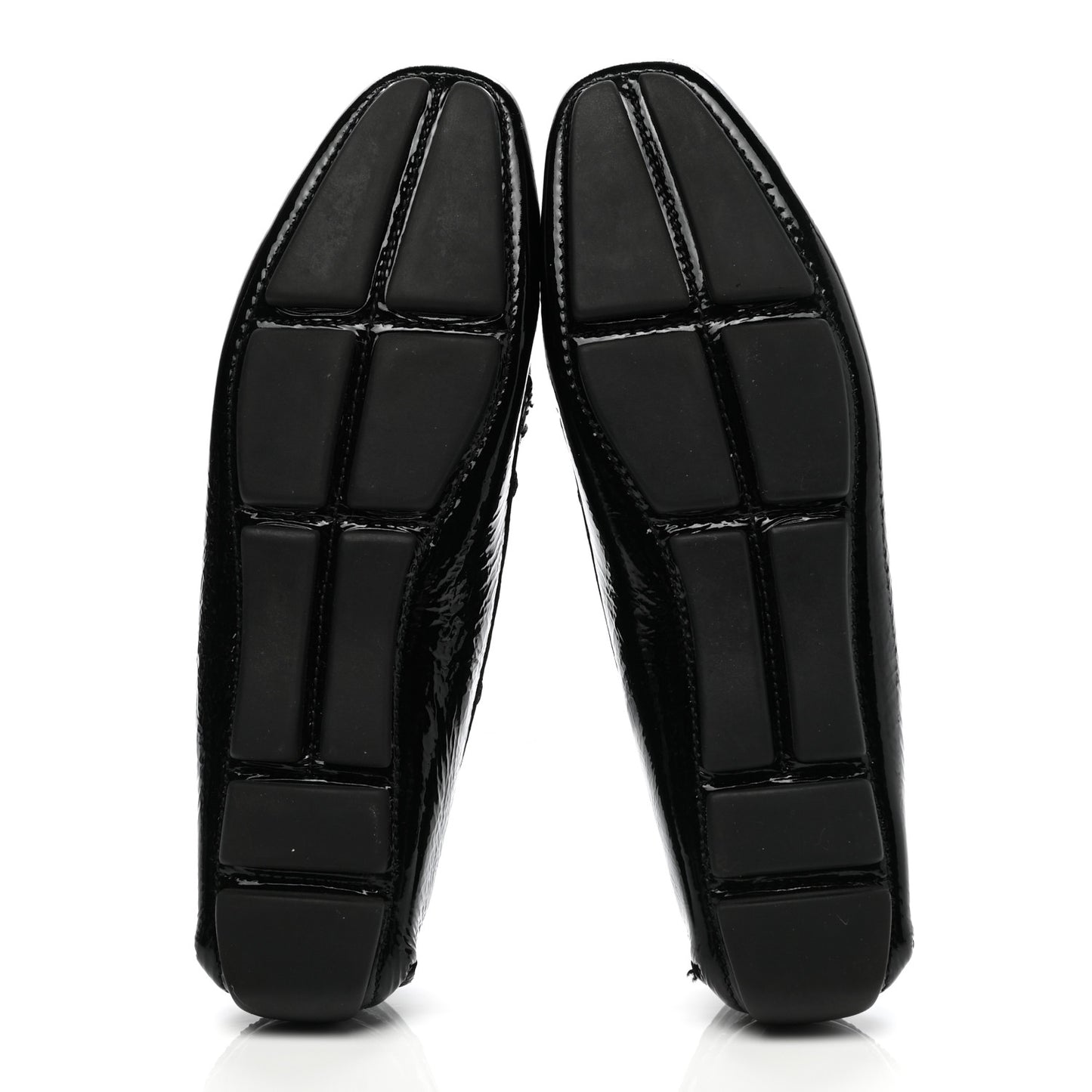 Patent Calfskin Logo Loafers 37.5 Black
