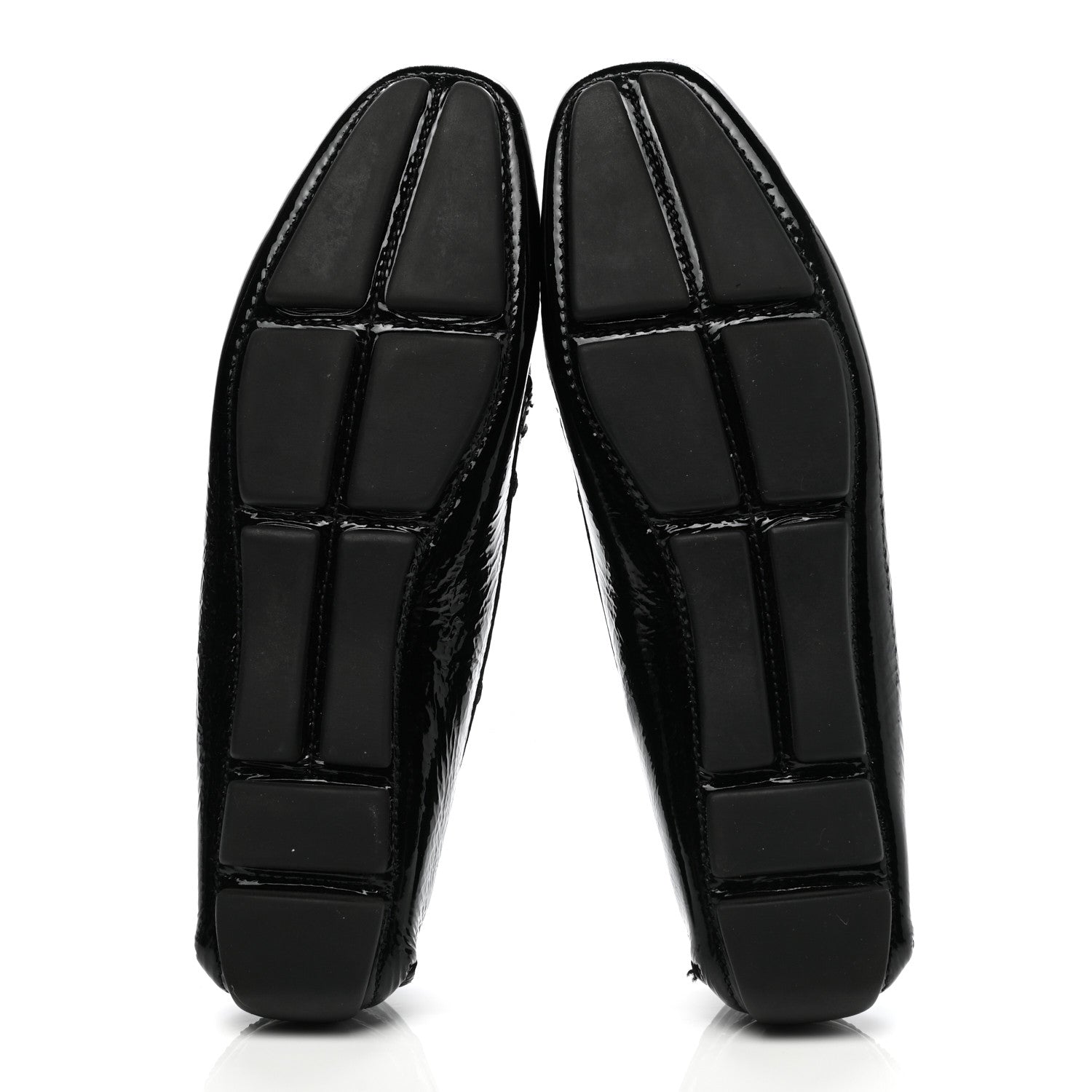Prada Patent Calfskin Logo Loafers 37.5 Black 5 of 10