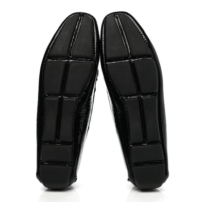 Prada Patent Calfskin Logo Loafers 37.5 Black 5 of 10