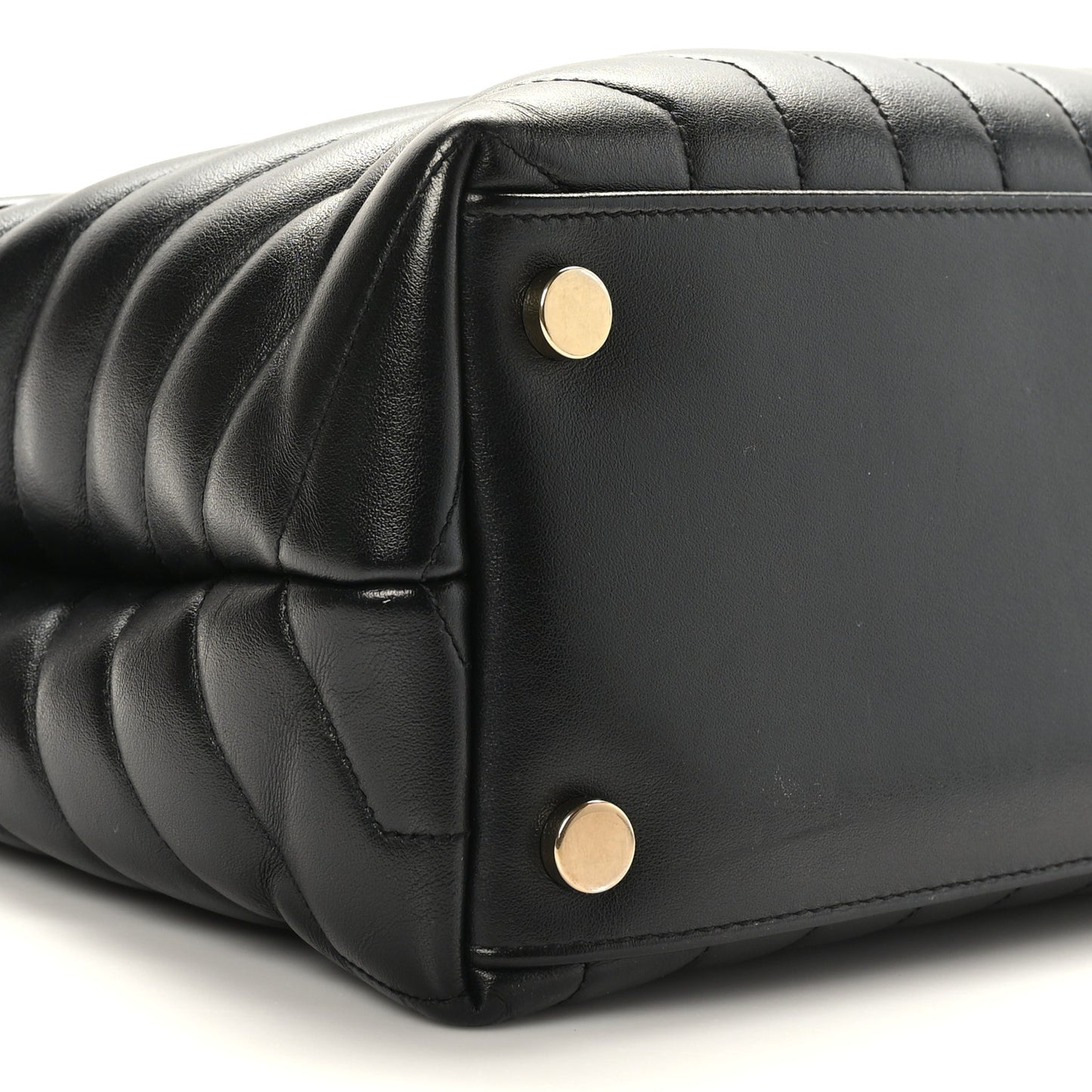 Calfskin Y Quilted Monogram Large Loulou Chain Satchel Black