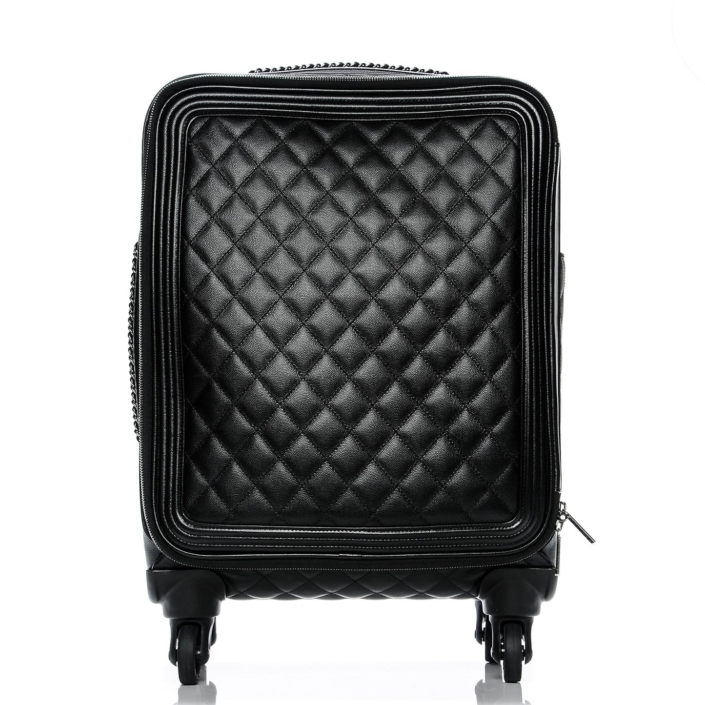Caviar Quilted Coco Case Trolley Black