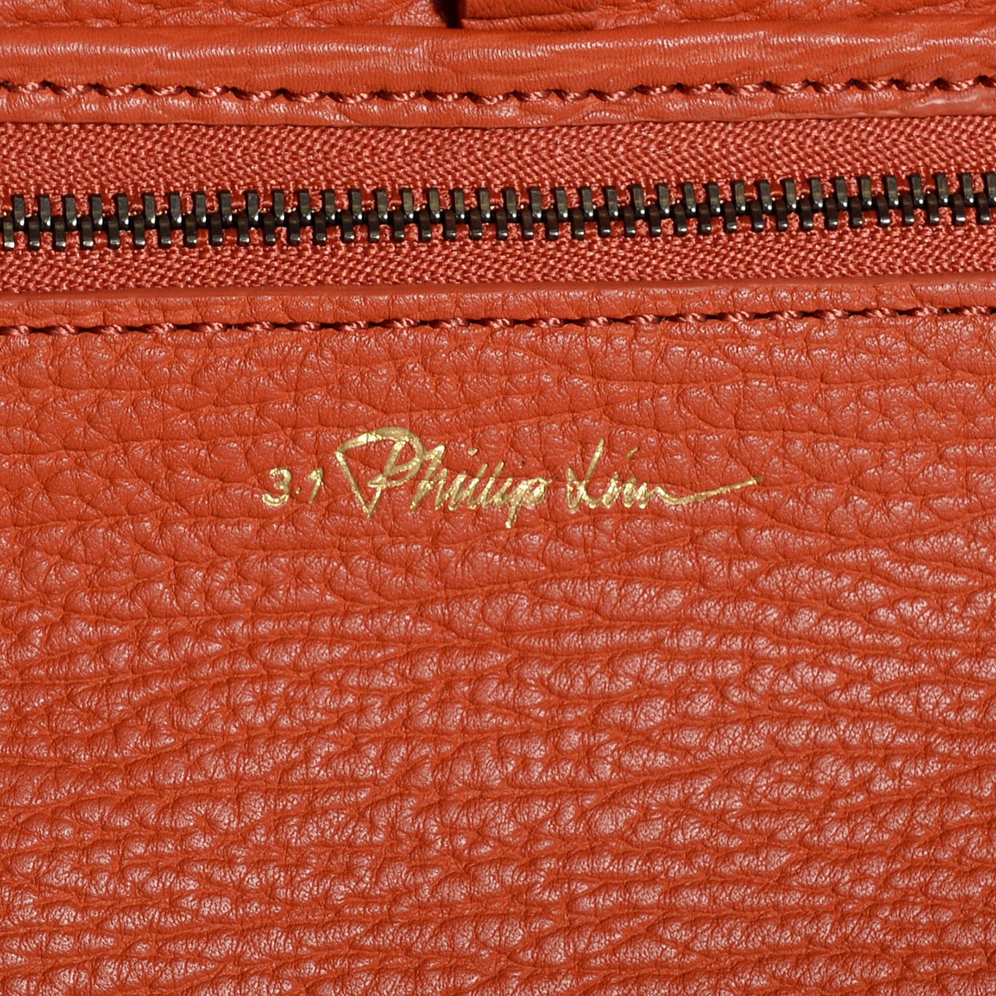 3.1 Textured Calfskin Medium Pashli Satchel Persimmon