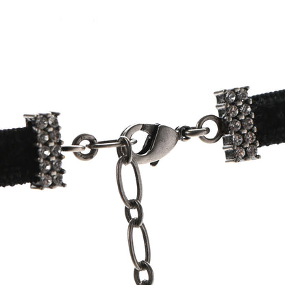 Christian Dior Velvet Crystal Star Choker Necklace Black 4 of 6
