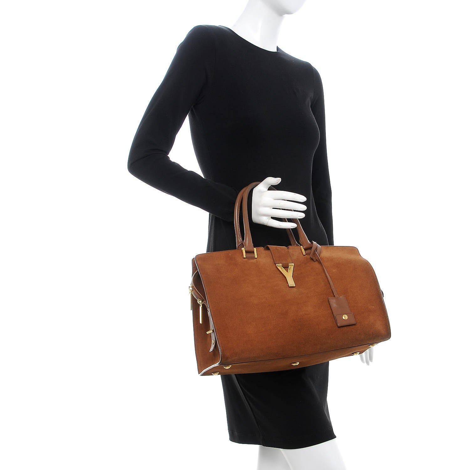 Saint Laurent Suede Medium Classic Y Cabas Light Ocre 2 of 14