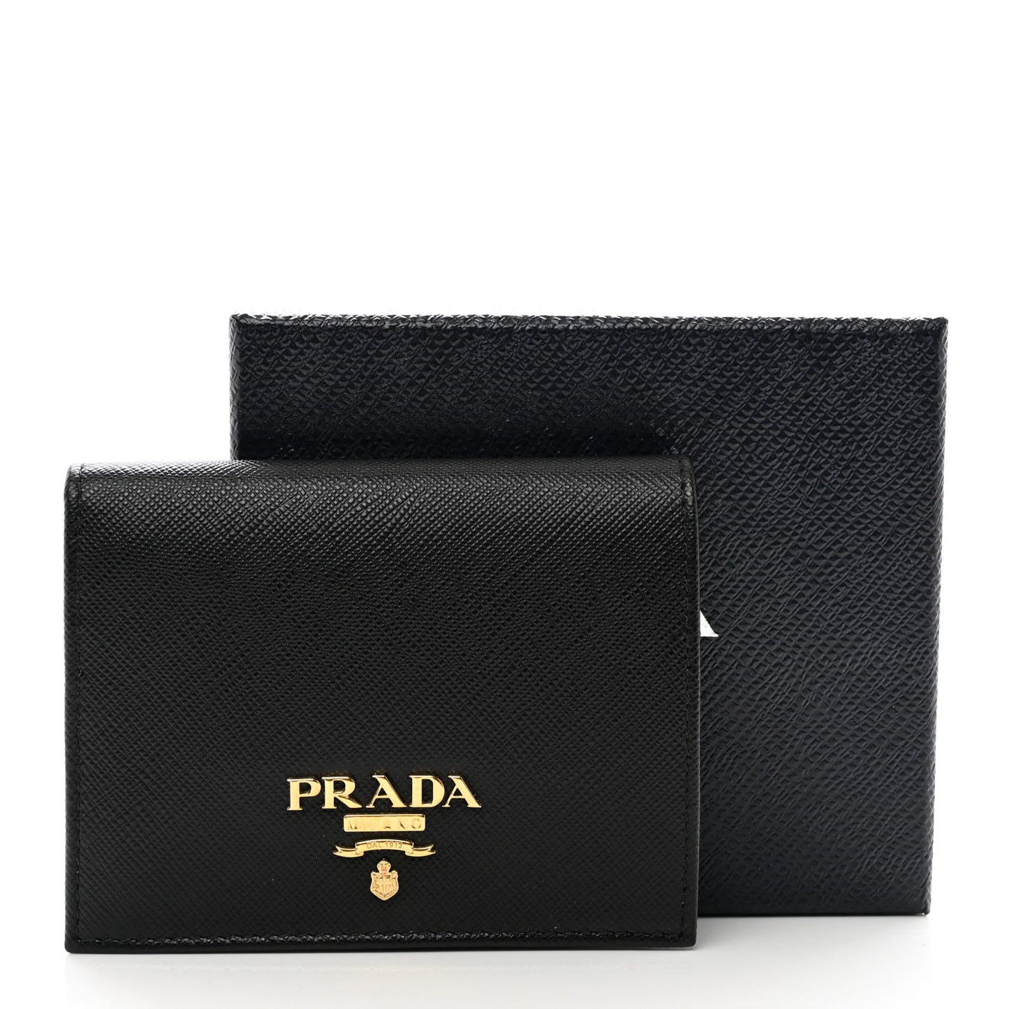 Saffiano Metal Bi-Fold Wallet Black