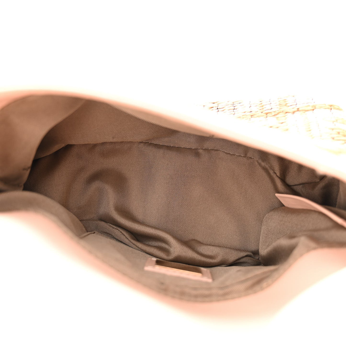 Raffia Mini Mama Baguette Beige Pink