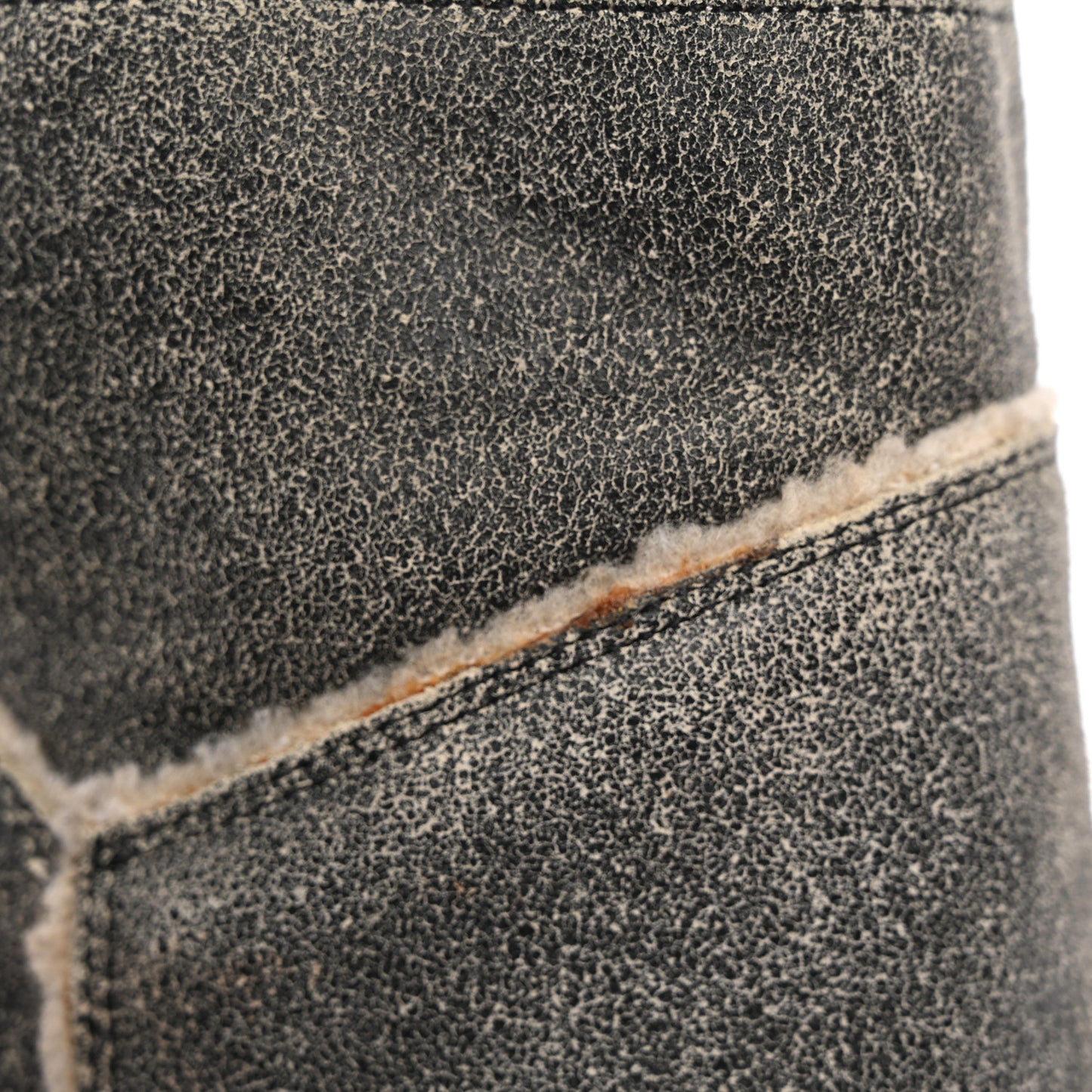Suede Calfskin Shearling CC Ankle Boots 39.5 Beige