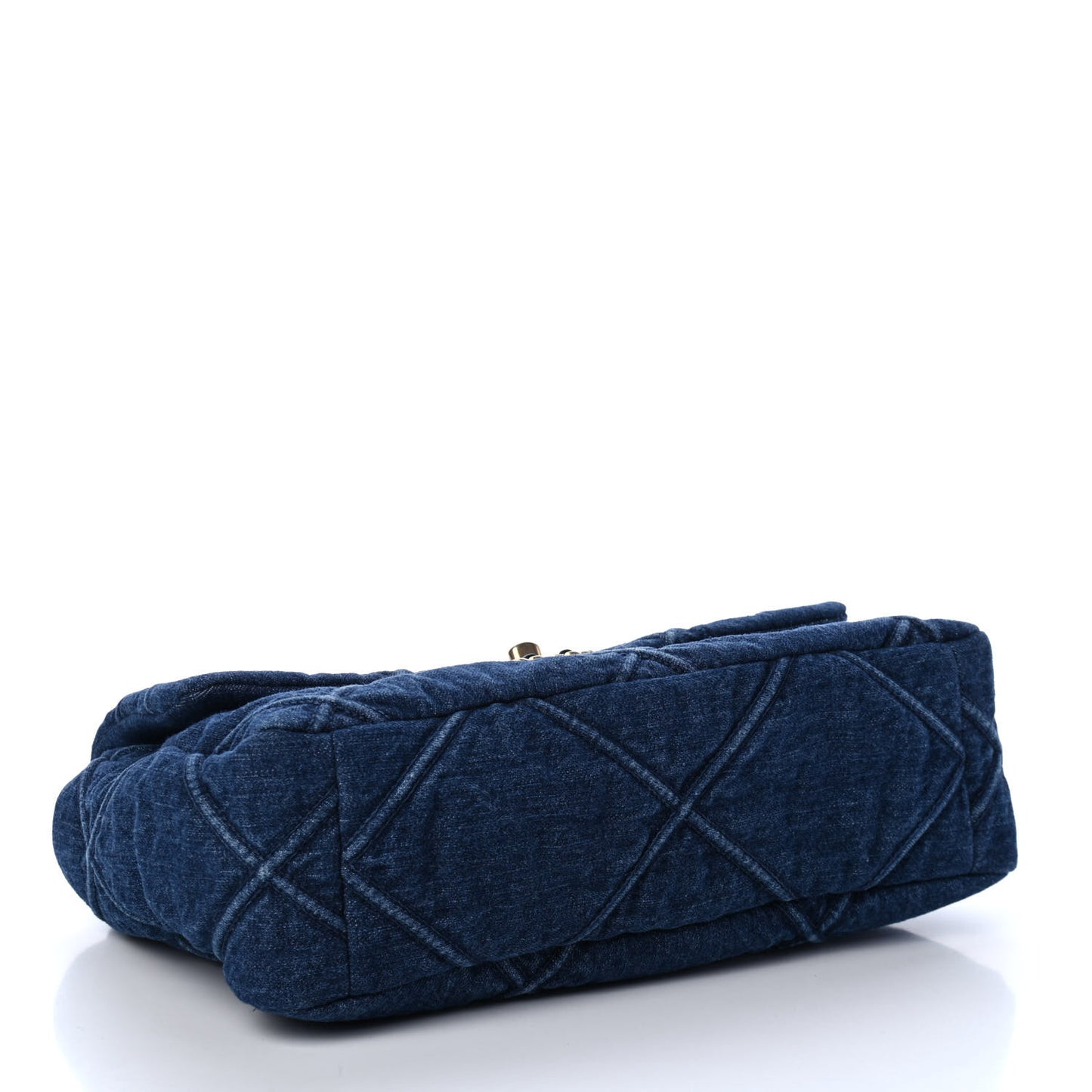 Denim Quilted Large Chanel 19 Flap Blue