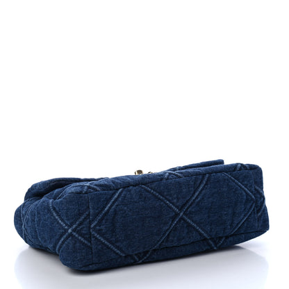 Chanel Denim Quilted Large Chanel 19 Flap Blue 3 of 4