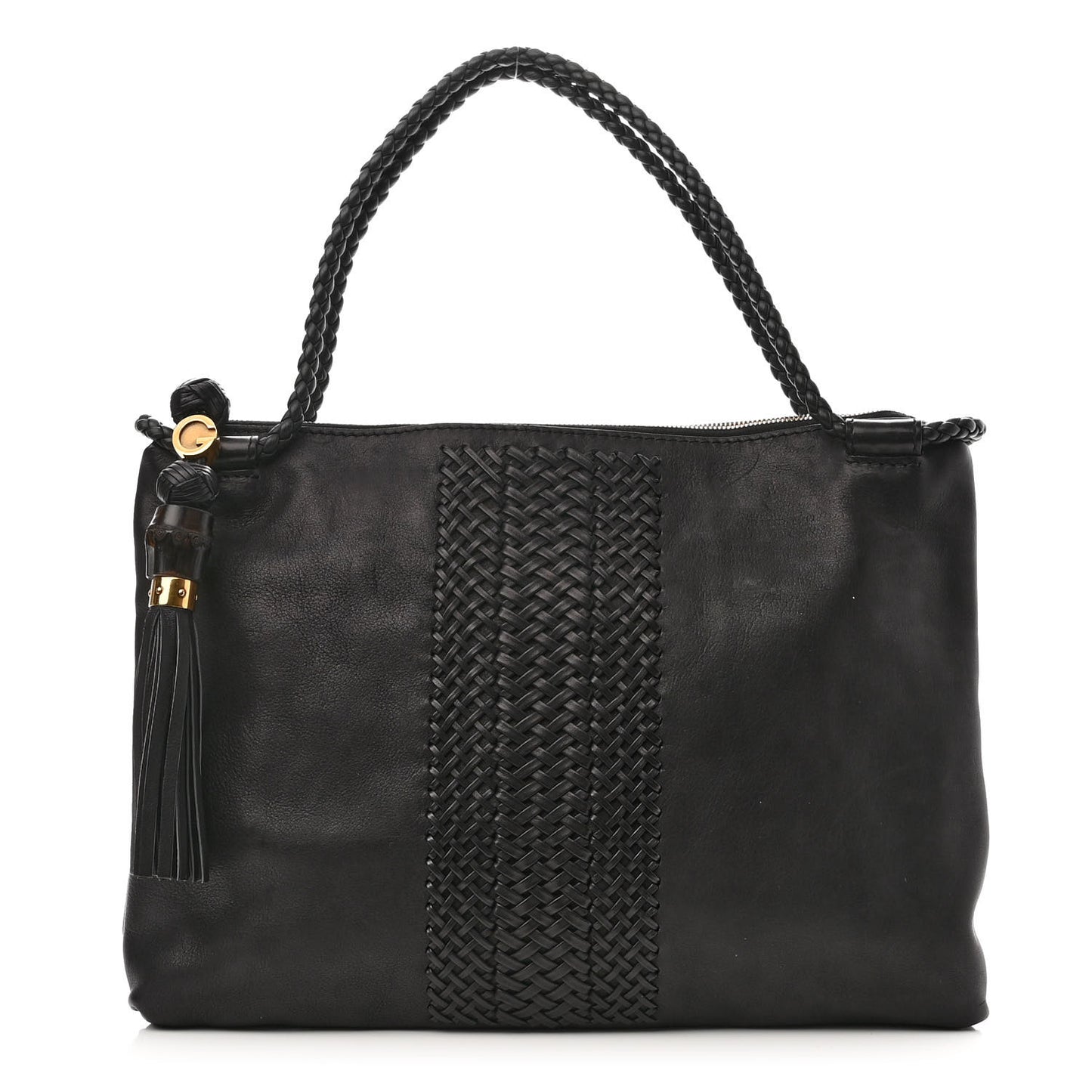 Calfskin Handmade Medium Shoulder Bag Black