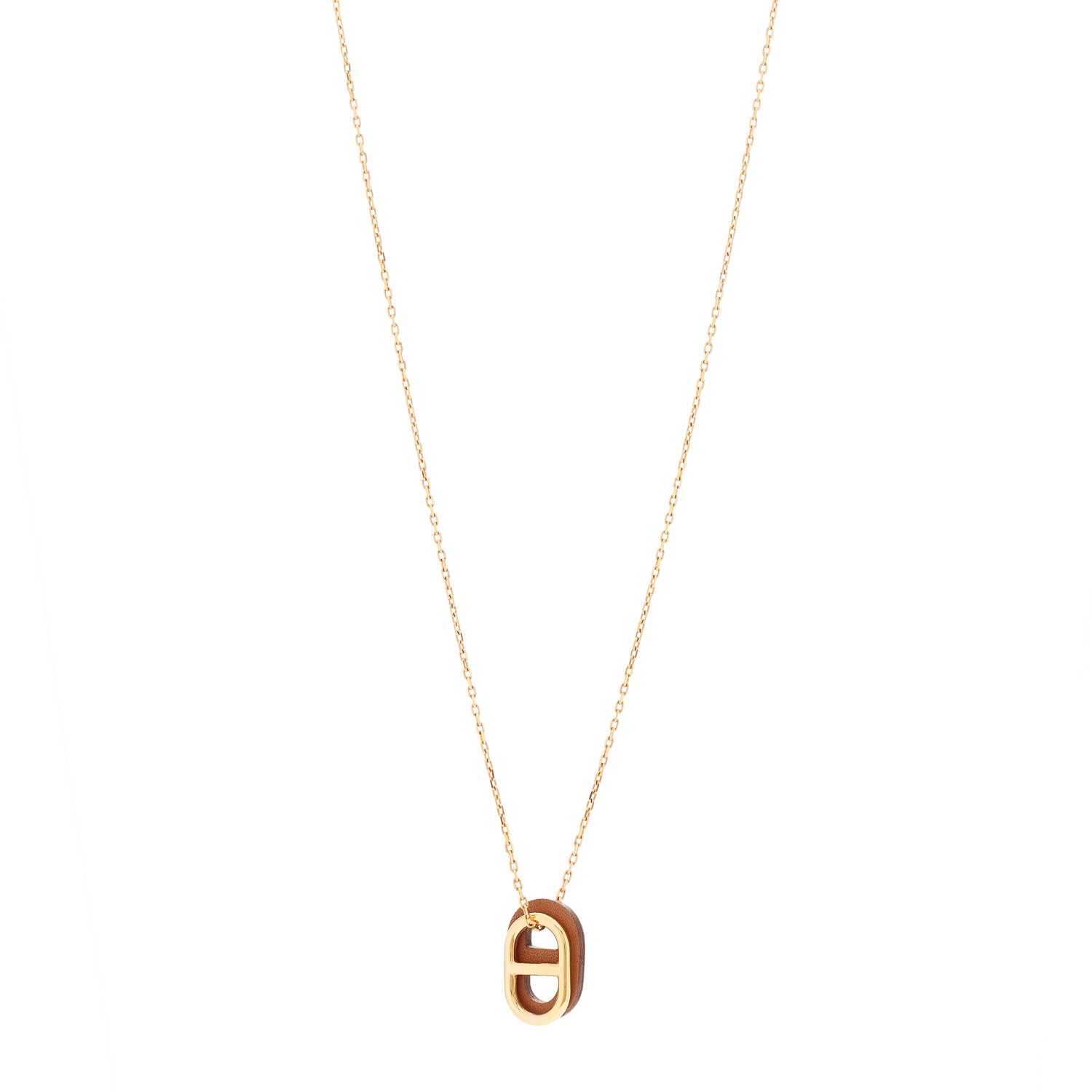 Hermes Swift O'Maillon Pendant Necklace Gold 1 of 7