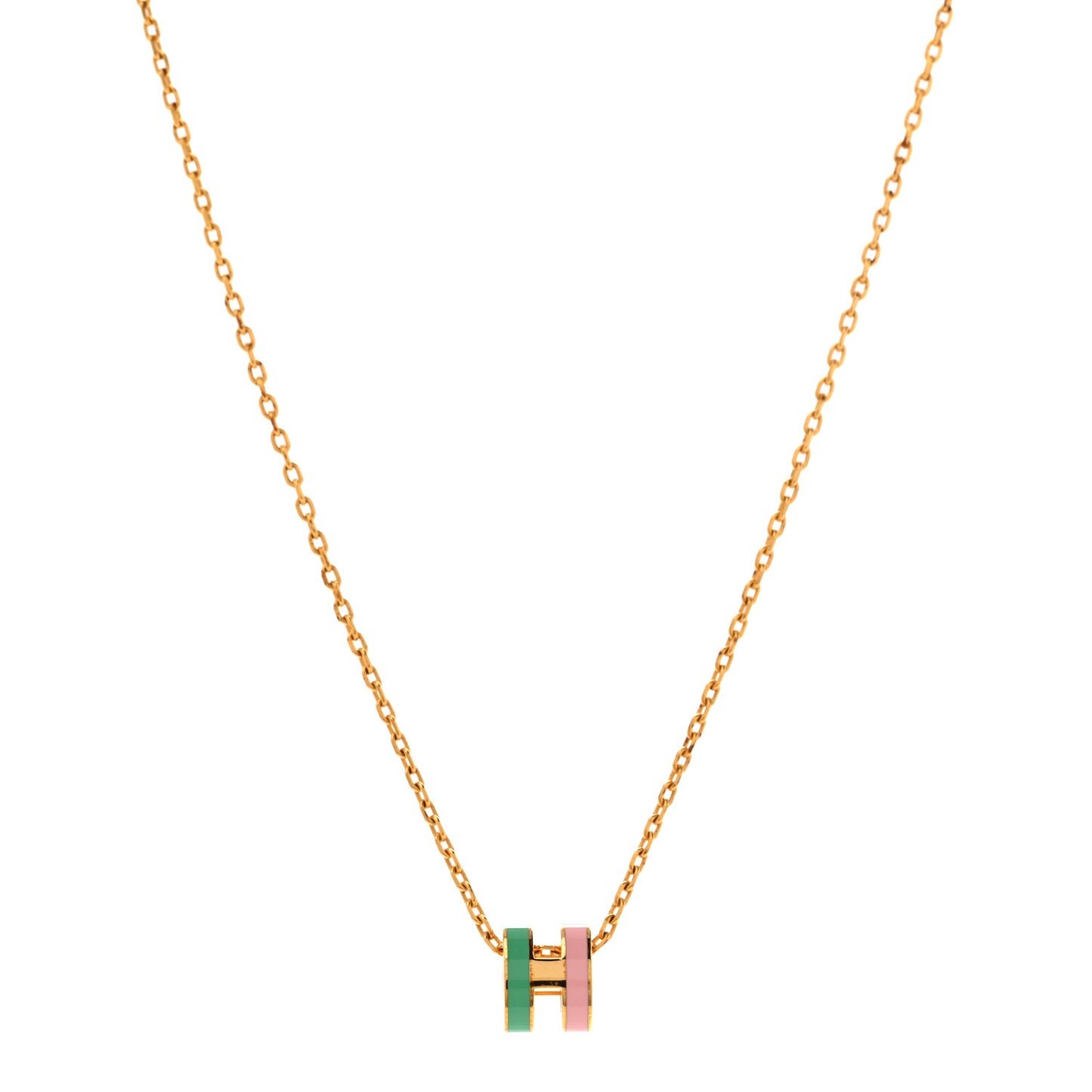 Lacquered Gold Mini Pop H Rocabar Pendant Necklace Malabar