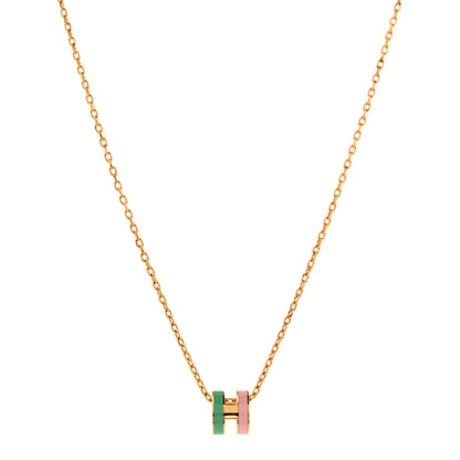 Hermes Lacquered Gold Mini Pop H Rocabar Pendant Necklace Malabar 1 of 7