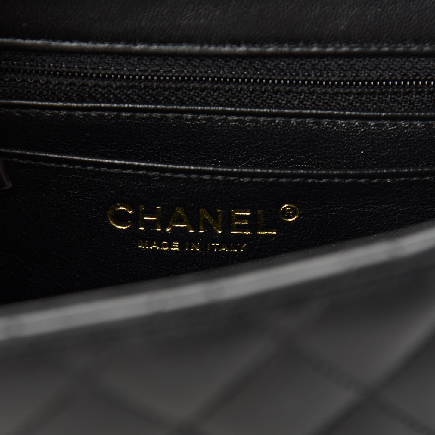 Lambskin Quilted Mini Square Flap Black