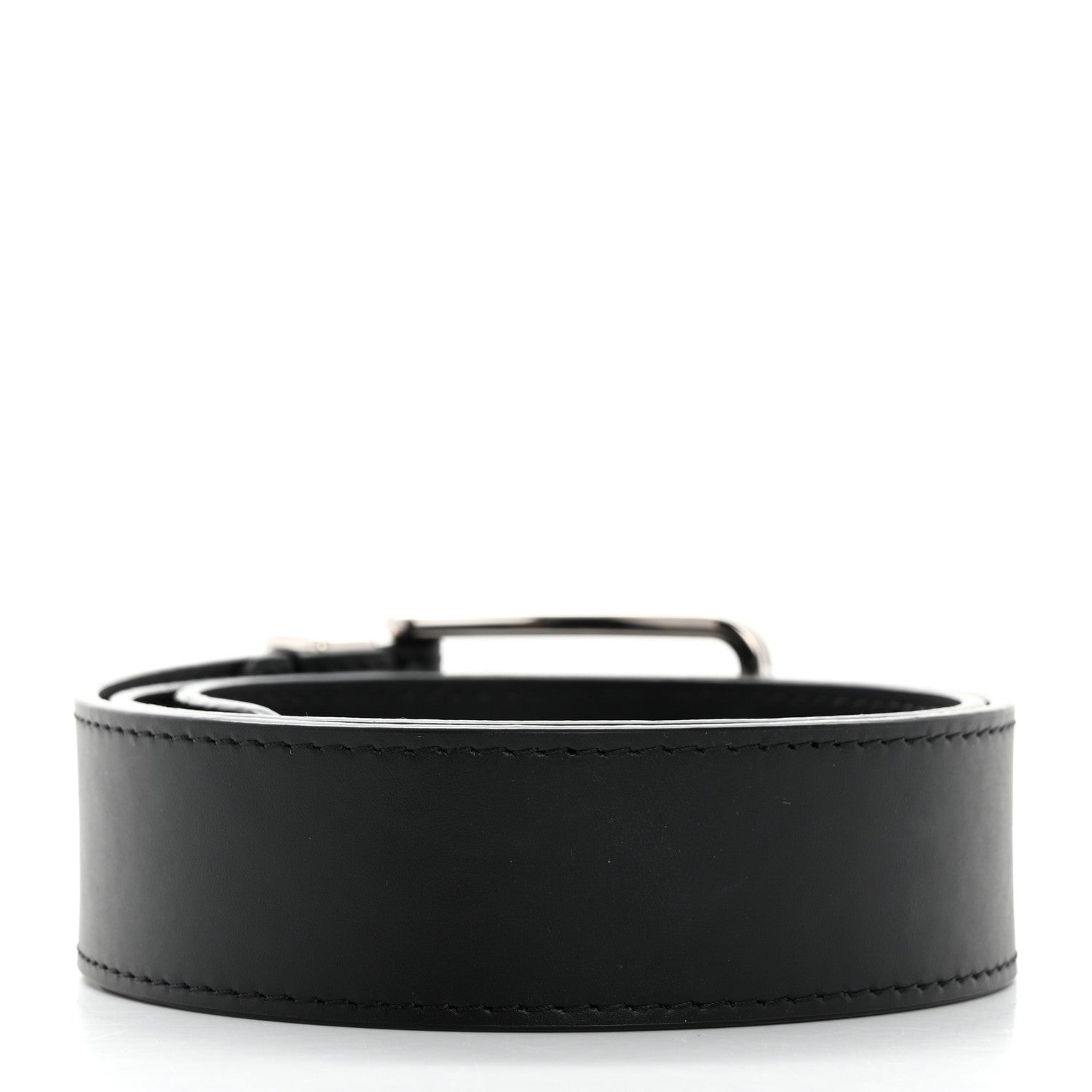 Louis Vuitton Calfskin 35mm Pont Neuf Belt 75 30 Black 2 of 9