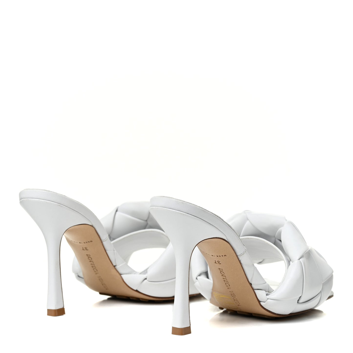 Nappa Maxi Intrecciato Lido Mule Sandals 37 Optic White