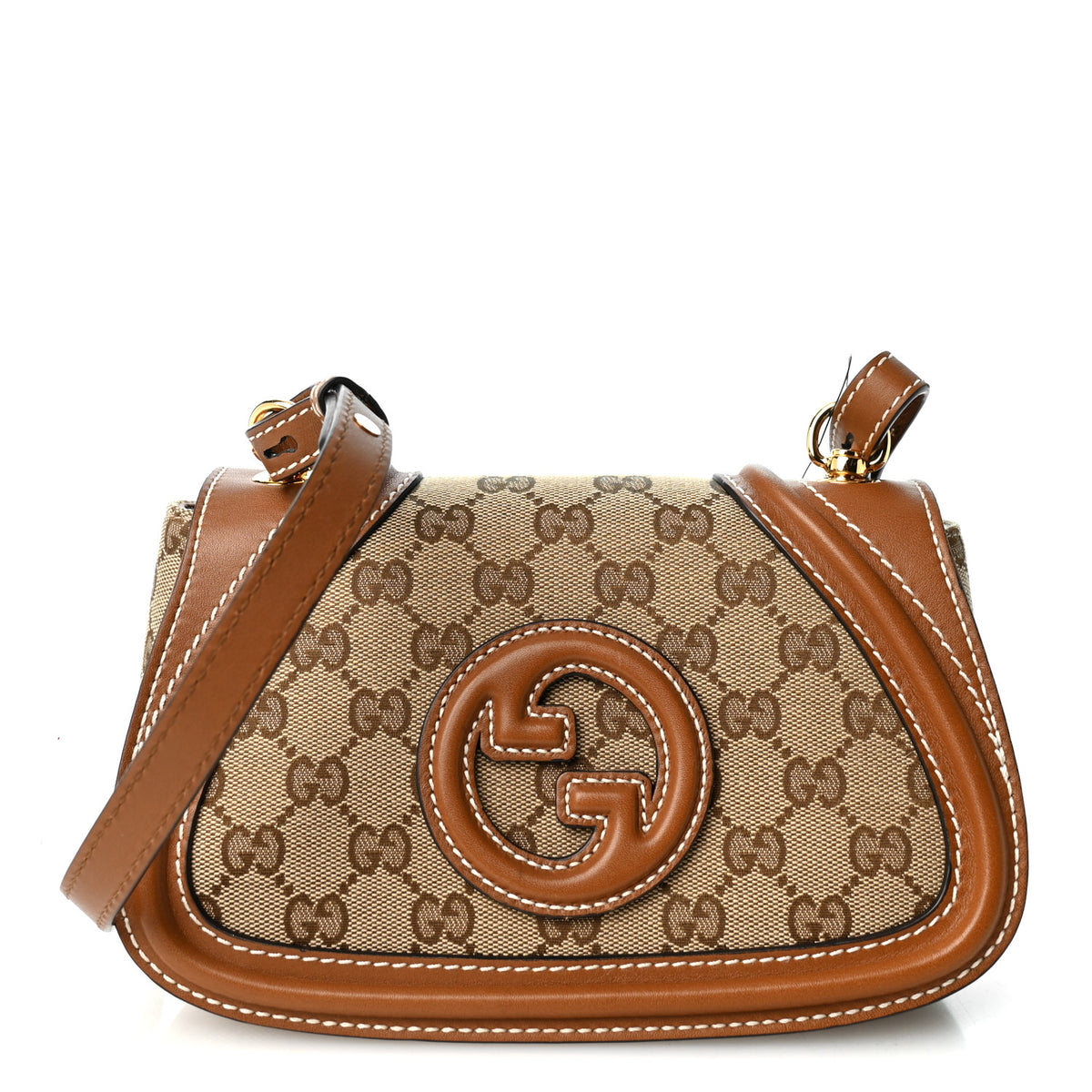 GG Supreme Monogram Calfskin Blondie Small Shoulder Bag  Beige Brown