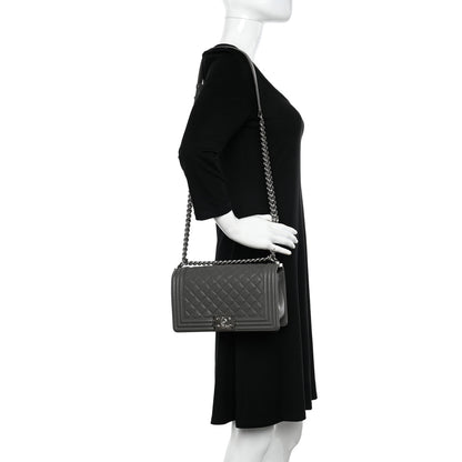 Chanel Caviar Quilted Medium Boy Flap Grey 2 of 13