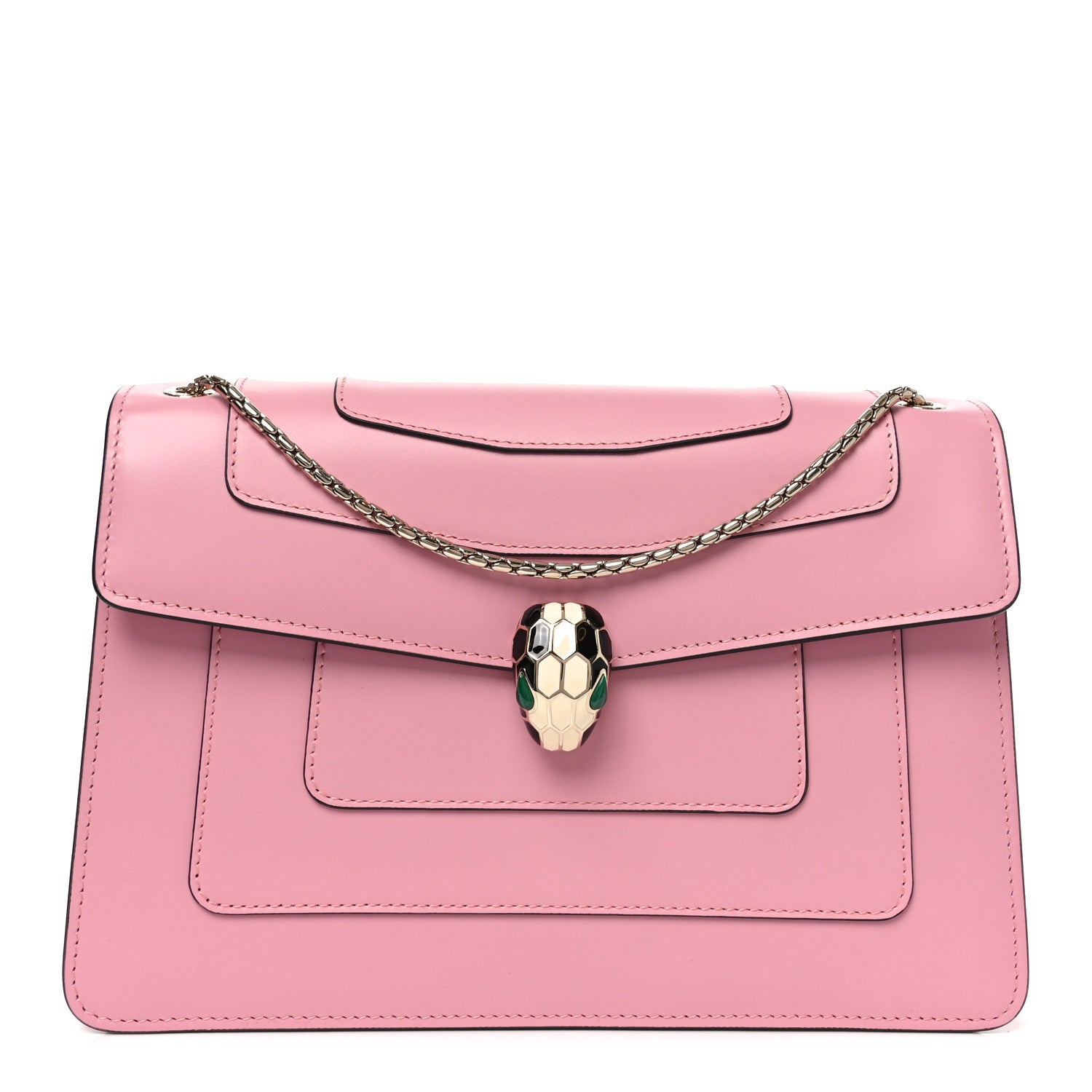 Bulgari Calfskin Serpenti Forever Shoulder Bag Flamingo Topaz 1 of 10