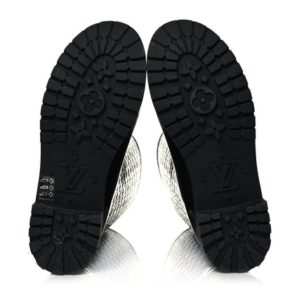 Louis Vuitton Rubber Embossed Monogram Splash Rain Boots 37 Black 6 of 9