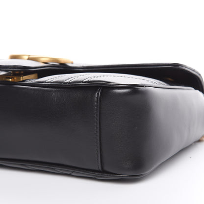 Gucci Calfskin Matelasse Small GG Marmont Shoulder Bag Black 9 of 9