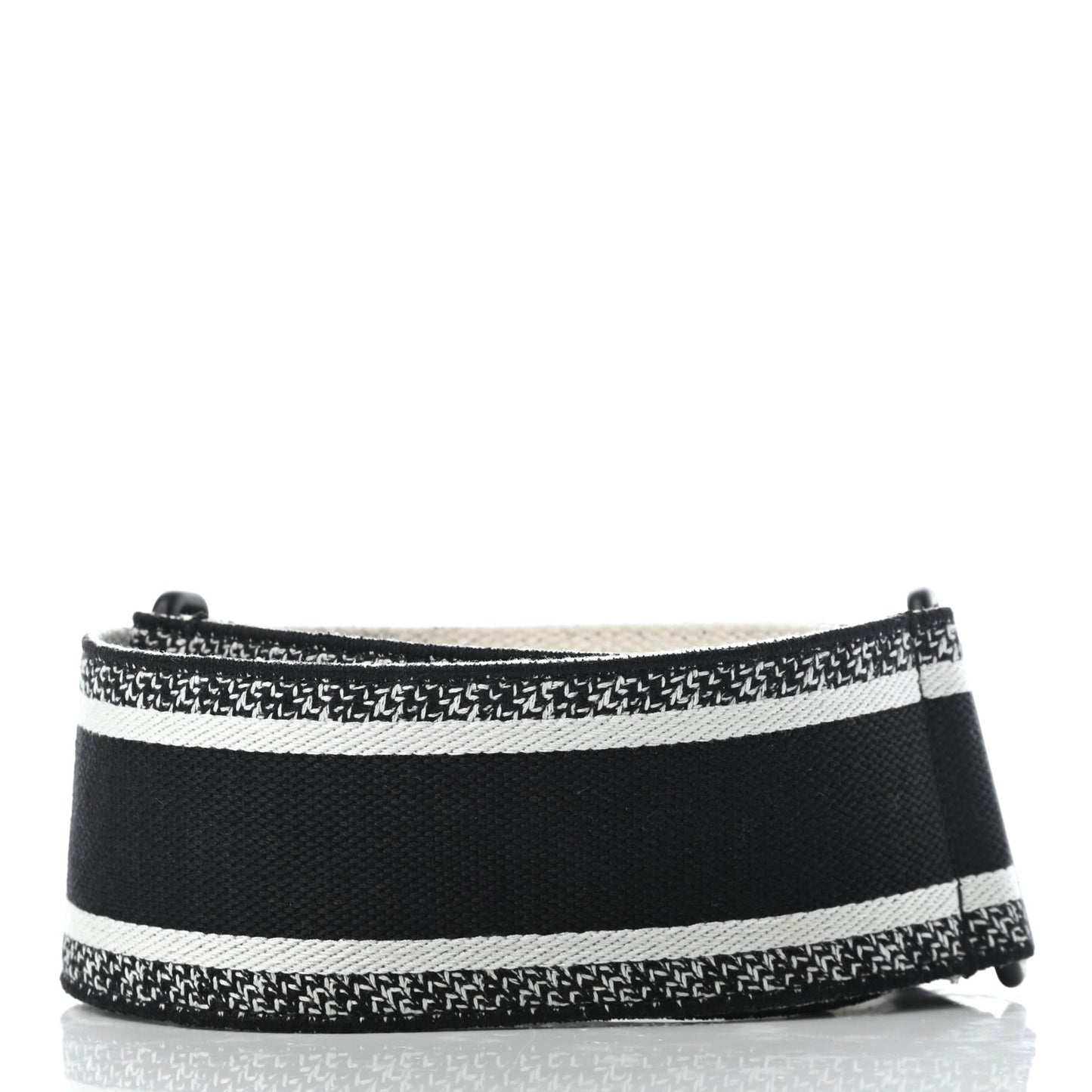 Canvas Embroidered Shoulder Strap Black