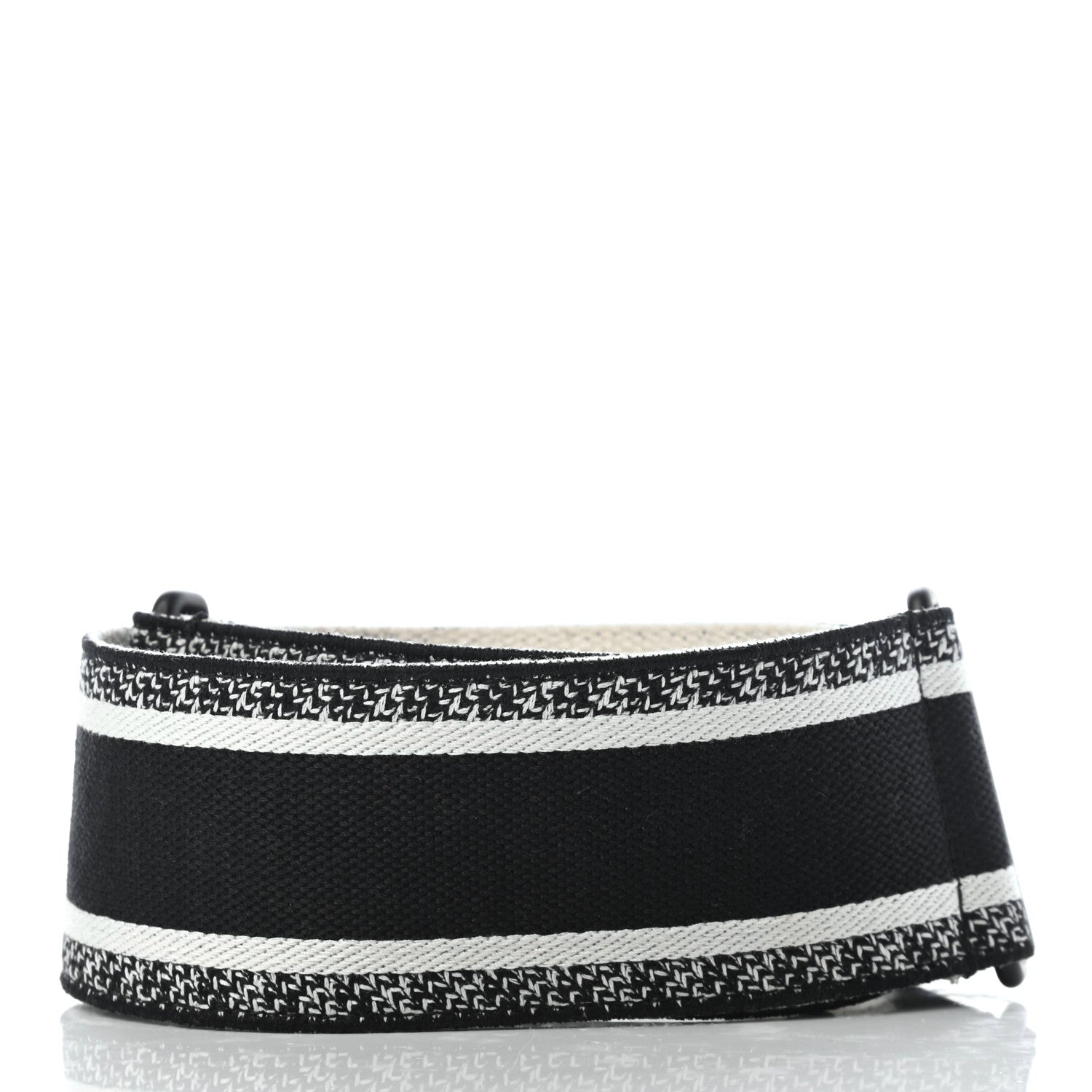 Christian Dior Canvas Embroidered Shoulder Strap Black 2 of 5