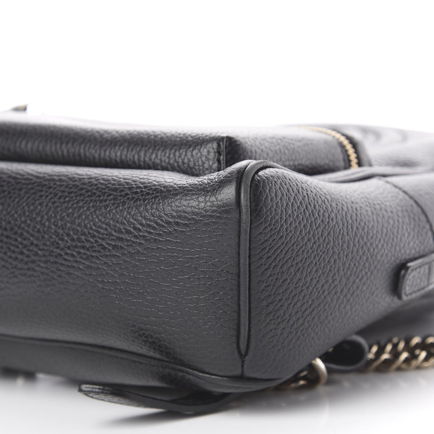 Pebbled Calfskin Soho Chain Backpack Black