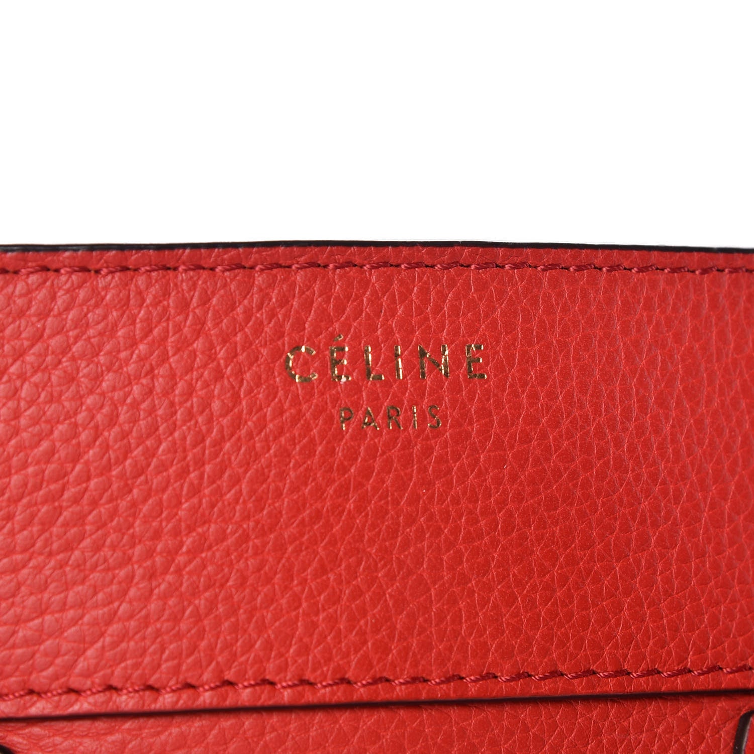 Celine Pebbled Calfskin Mini Luggage Red 6 of 17