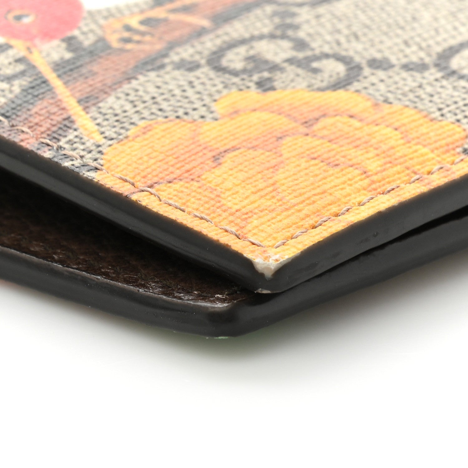 Gucci GG Supreme Monogram Tian Bi-Fold Wallet Beige Multicolor New Acero 9 of 15