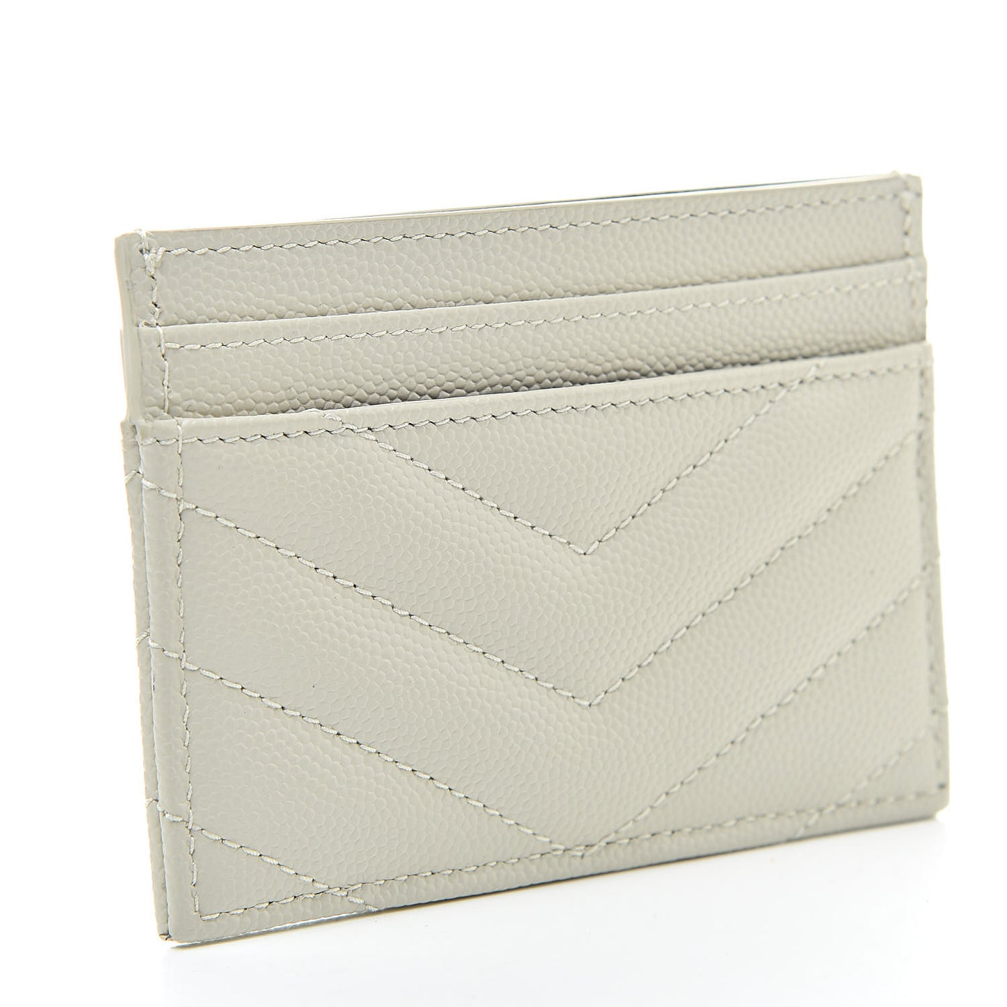 Grain De Poudre Matelasse Chevron Card Case Crema Soft