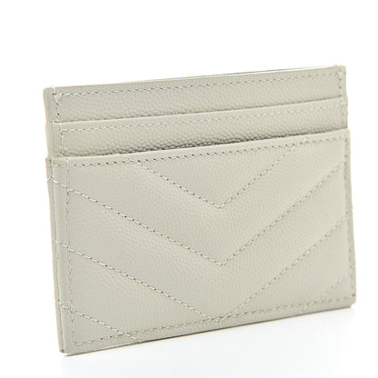 Saint Laurent Grain De Poudre Matelasse Chevron Card Case Crema Soft 3 of 10