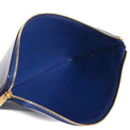 Celine Lambskin Bi-Color Solo Clutch Pouch Indigo Black 5 of 9