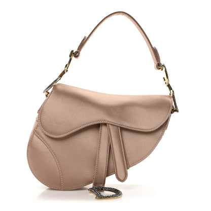 Christian Dior Satin Crystal Mini Saddle Bag Powder Beige 1 of 17
