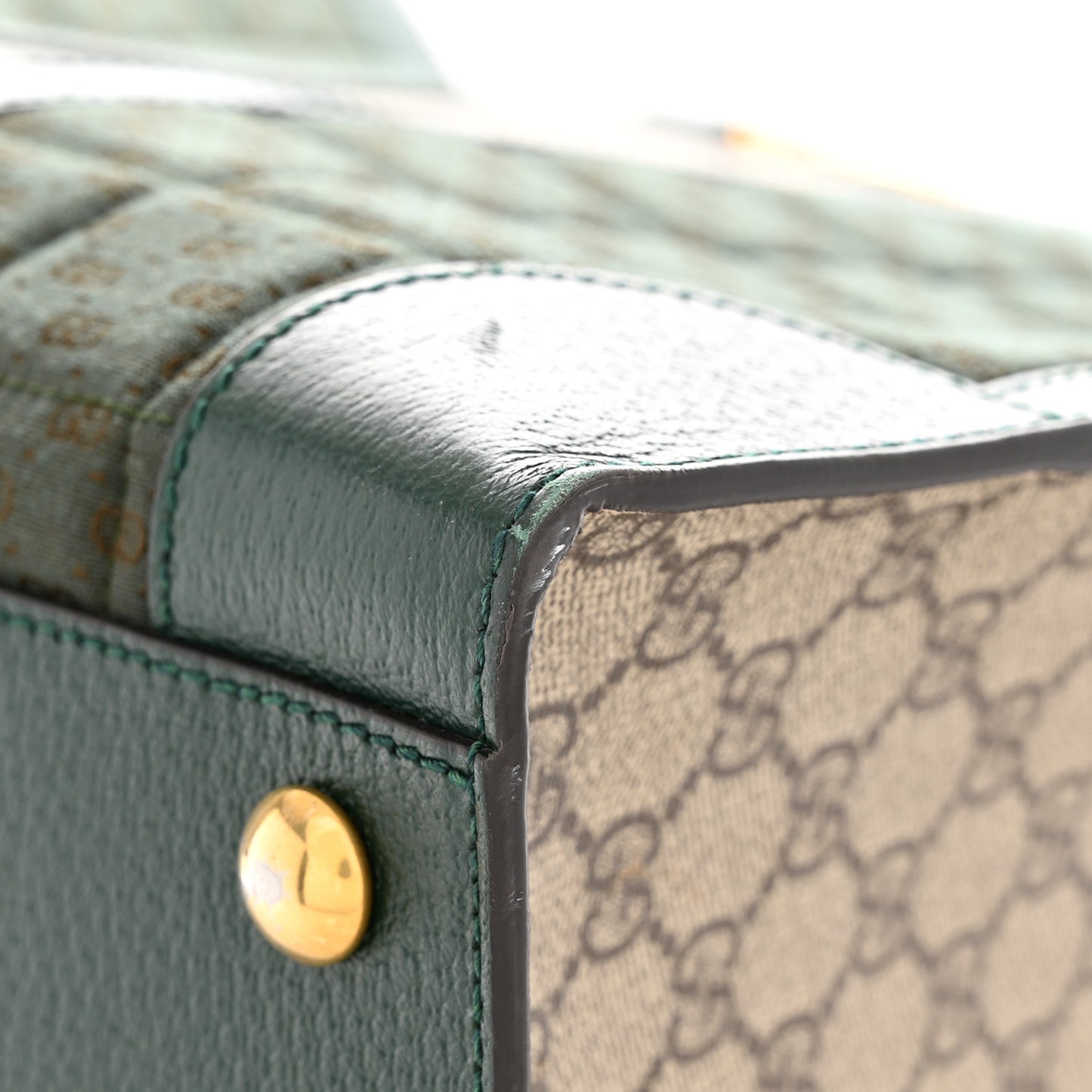 Monogram GG Mignon Textured Dollar Calfskin GG Supreme Monogram Quilted Mini GG Large Tote Bag Green Beige Ebony