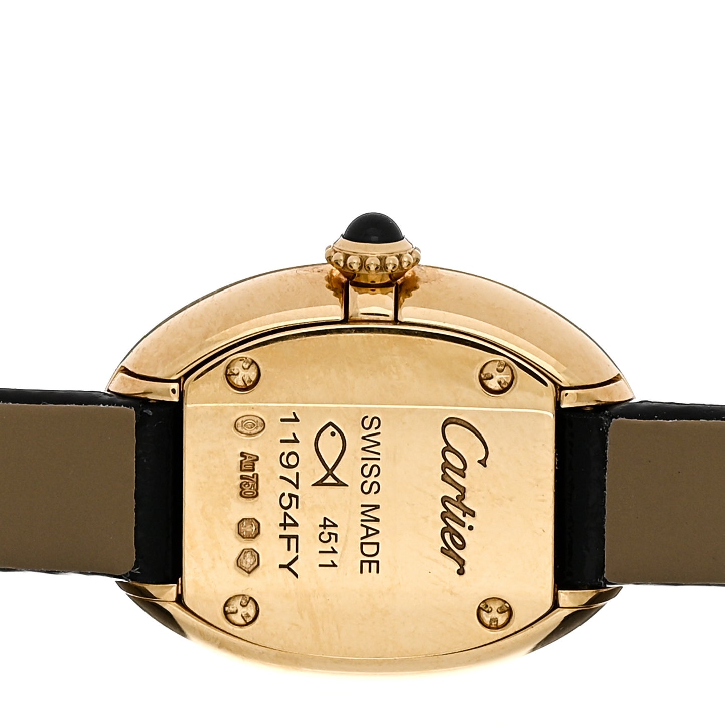 18K Yellow Gold Calfskin 18mm Baignoire Quartz Watch