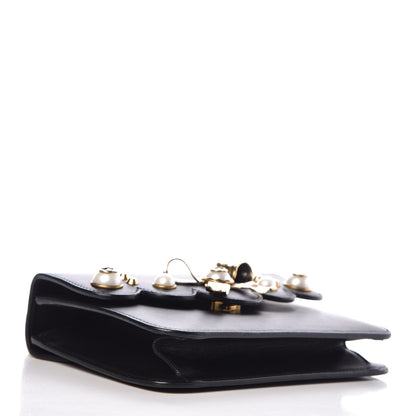 Gucci Calfskin Peony Small Chain Shoulder Bag Black 5 of 12