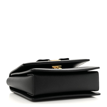 Salvatore Ferragamo Printed Calfskin Mini Ginny Shoulder Bag Black 4 of 9